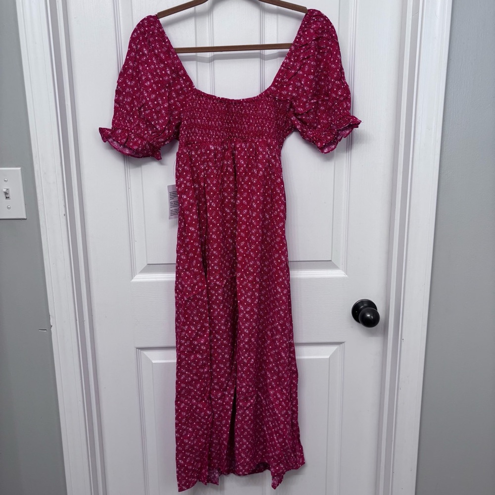 Red Floral Midi Dress | Miss Selfridge Petites US 4 - Picture 9 of 13